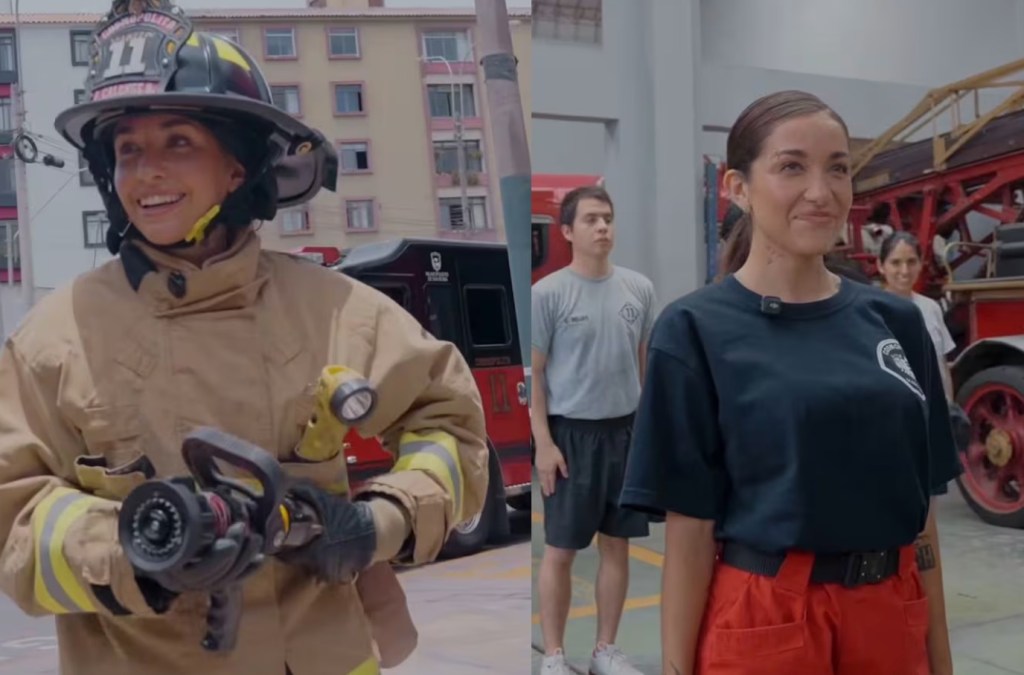 María Becerra cumplió un sueño personal al sumarse a un cuartel de bomberos por un&nbsp;día